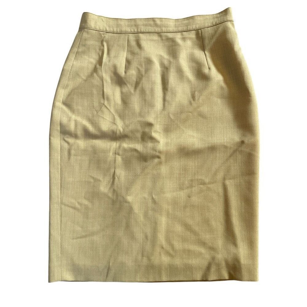 Vintage Burberry’s Wool Pencil Skirt Khaki